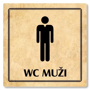 WC muži, 100x100mm, pergamen, Utah